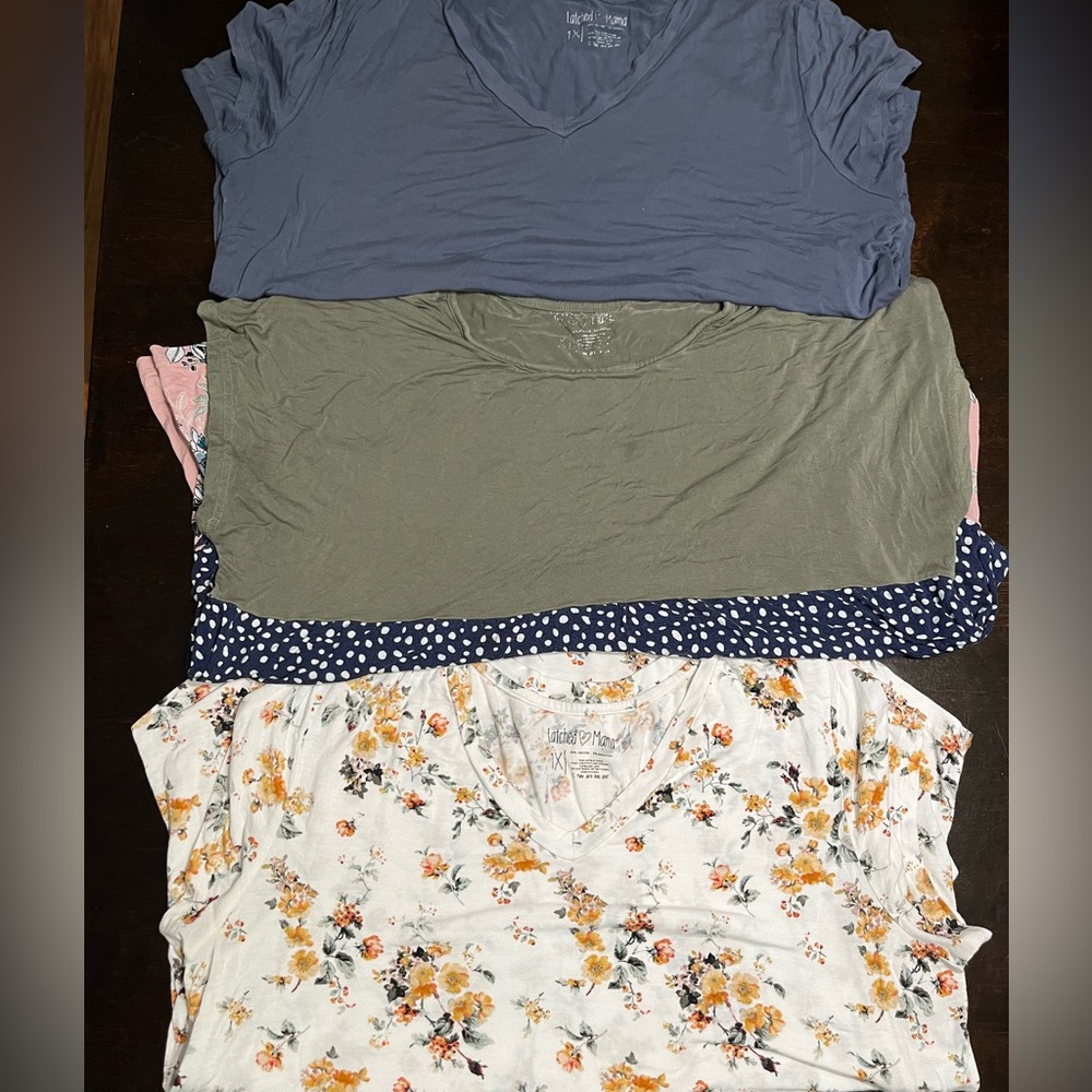 Latched Mama Nursing shirts bundle, size 1x.